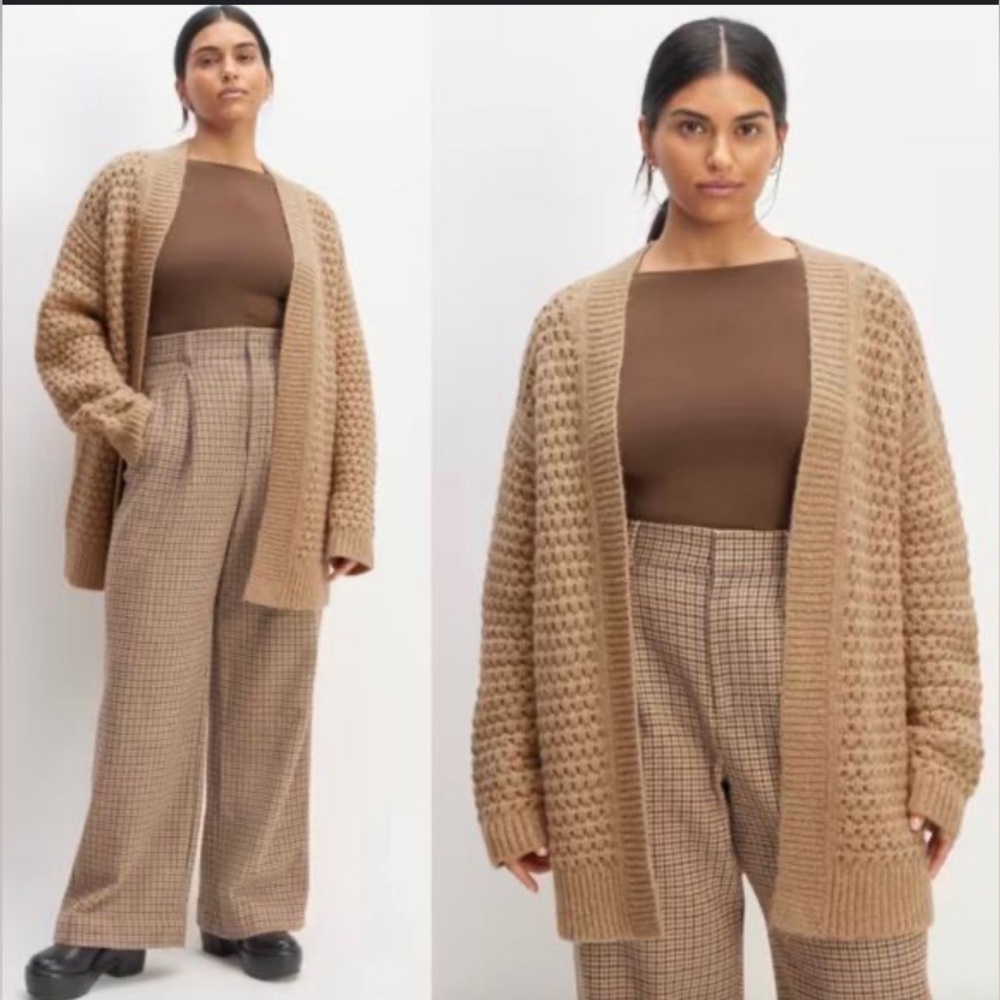 EVERLANE Camel Knit Sweater xxs OVERSIZED